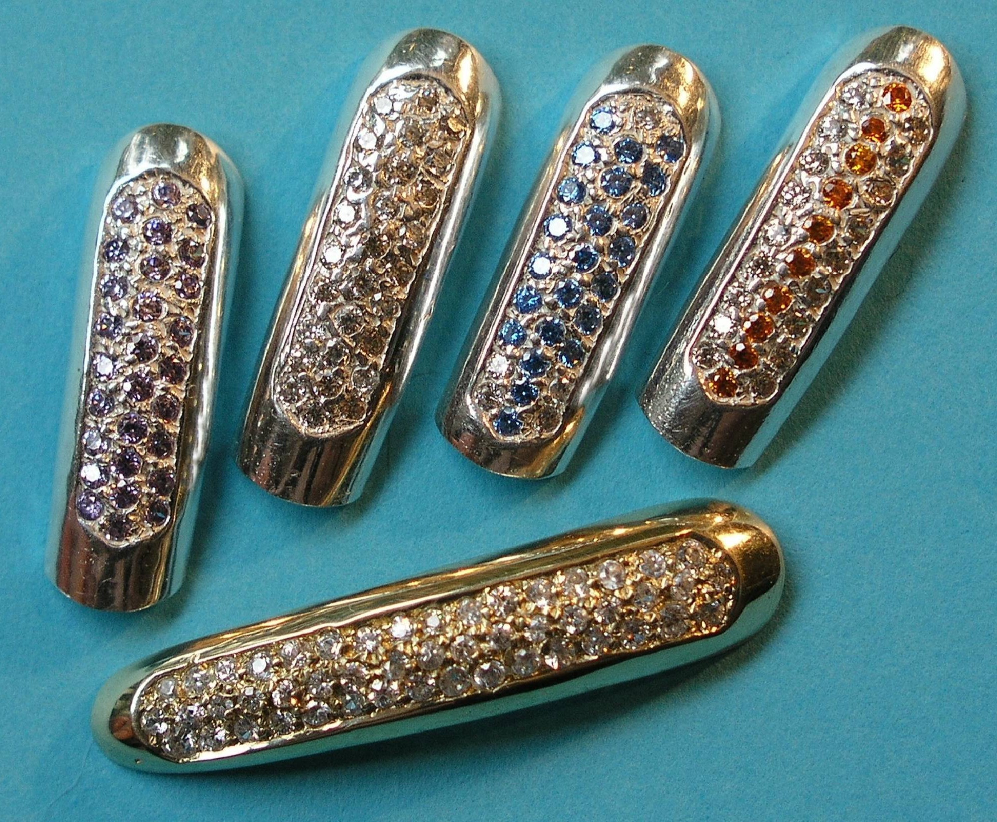 Gold nails stone set pave,JNJE